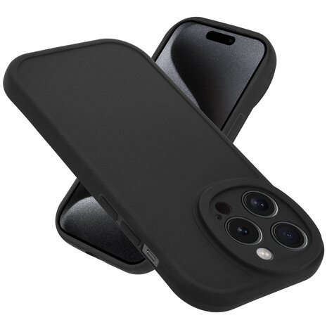 Ceezs Ceezs iPhone 15 Pro siliconen TPU hoesje (zwart)