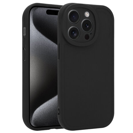 Ceezs Ceezs iPhone 15 Pro siliconen TPU hoesje (zwart)