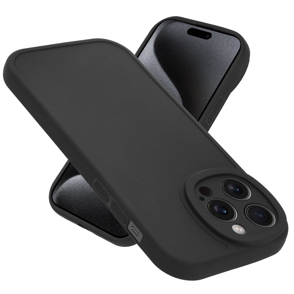 Ceezs Ceezs iPhone 15 Pro Max siliconen TPU hoesje (zwart)