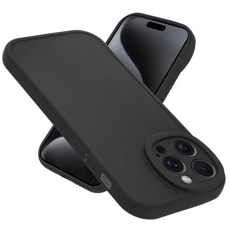 Ceezs Ceezs iPhone 15 Pro Max siliconen TPU hoesje (zwart)