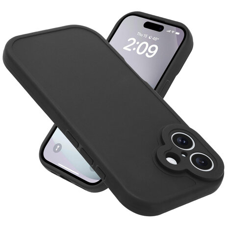 Ceezs Ceezs iPhone 16 siliconen TPU hoesje (zwart)