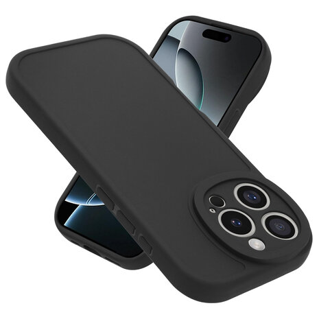 Ceezs Ceezs iPhone 16 Pro siliconen TPU hoesje (zwart)