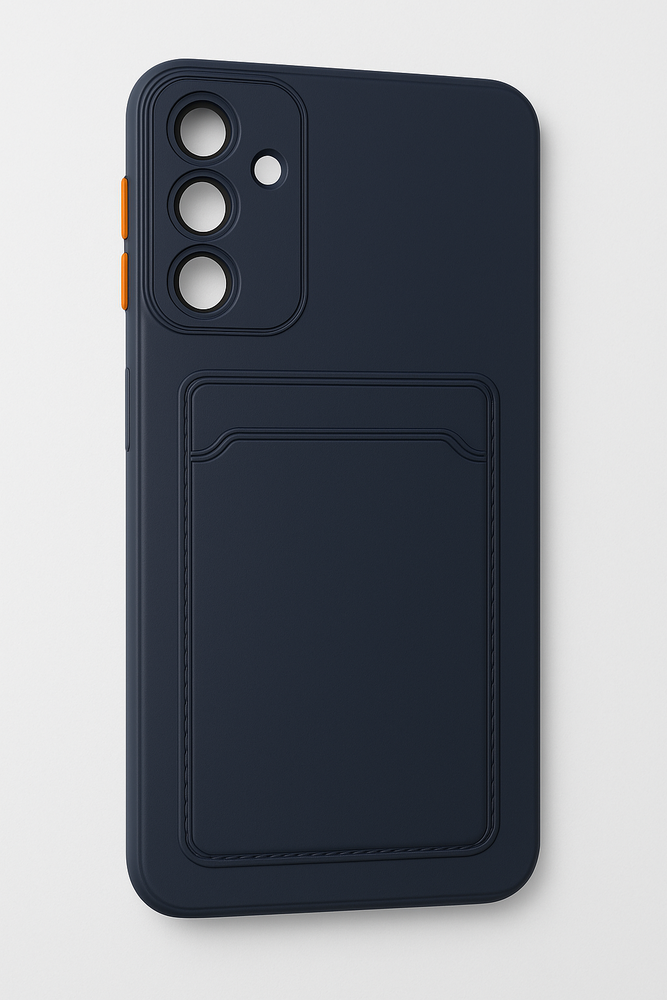 ShieldCase® ShieldCase Samsung Galaxy A16 siliconen hoesje met pasjeshouder (donkerblauw)