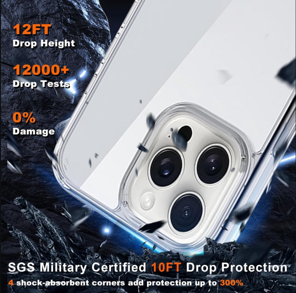 Ceezs Ceezs iPhone 16 Pro TPU Hybrid siliconen hoesje (transparant)