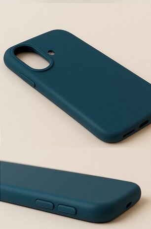 Coverzs Coverzs iPhone 16 Solid siliconen hoesje (donkerblauw)
