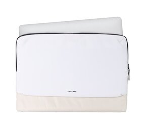 Coverzs Nylon & PU leren laptop sleeve - 15,6 Inch (beige) Coverzs Nylon & PU leren laptop sleeve - 15,6 Inch (beige)