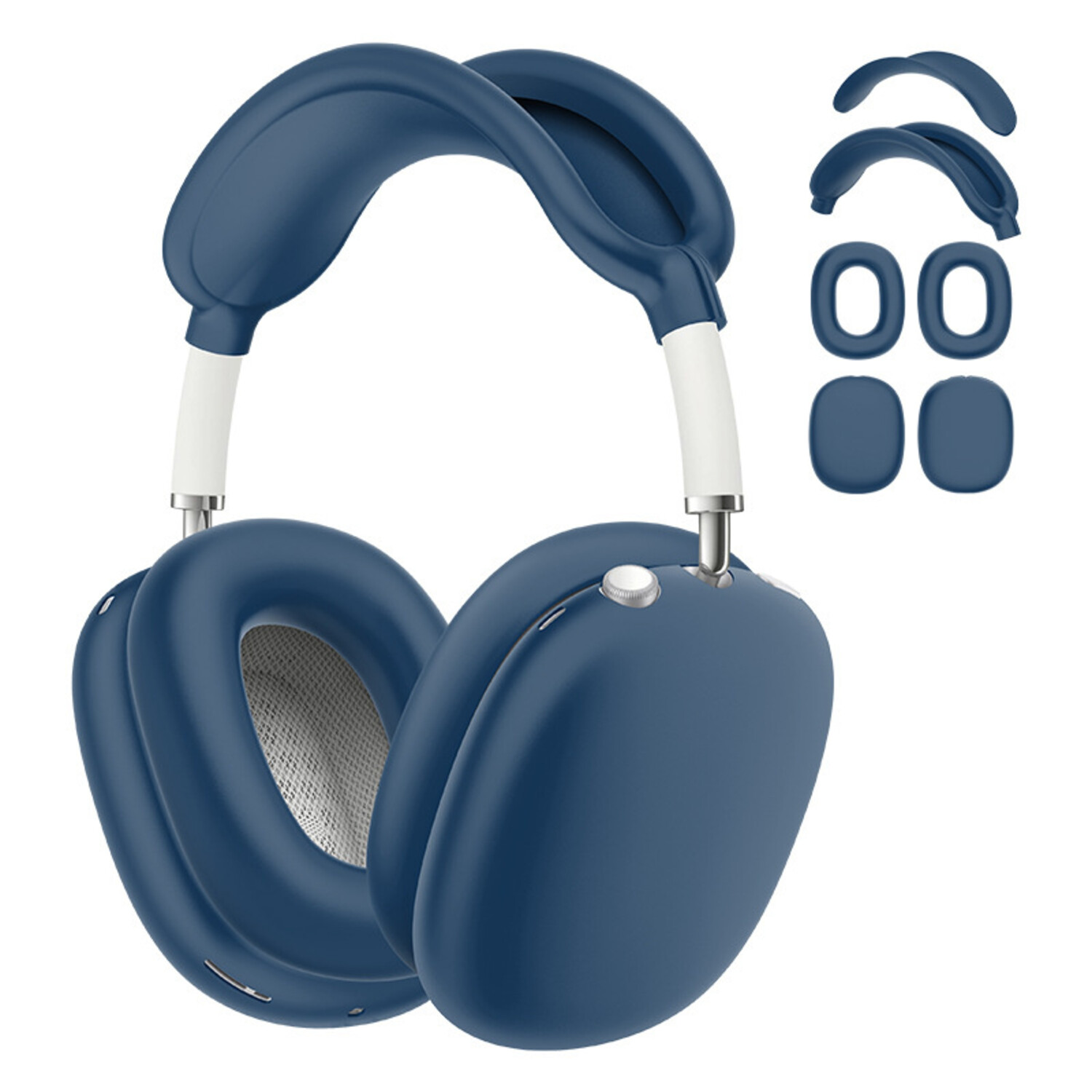 AirPods Max 本体 ブルー ケース付き Airpods Max 2 siliconen covers - 4 in 1 set (donkerblauw) - Phone