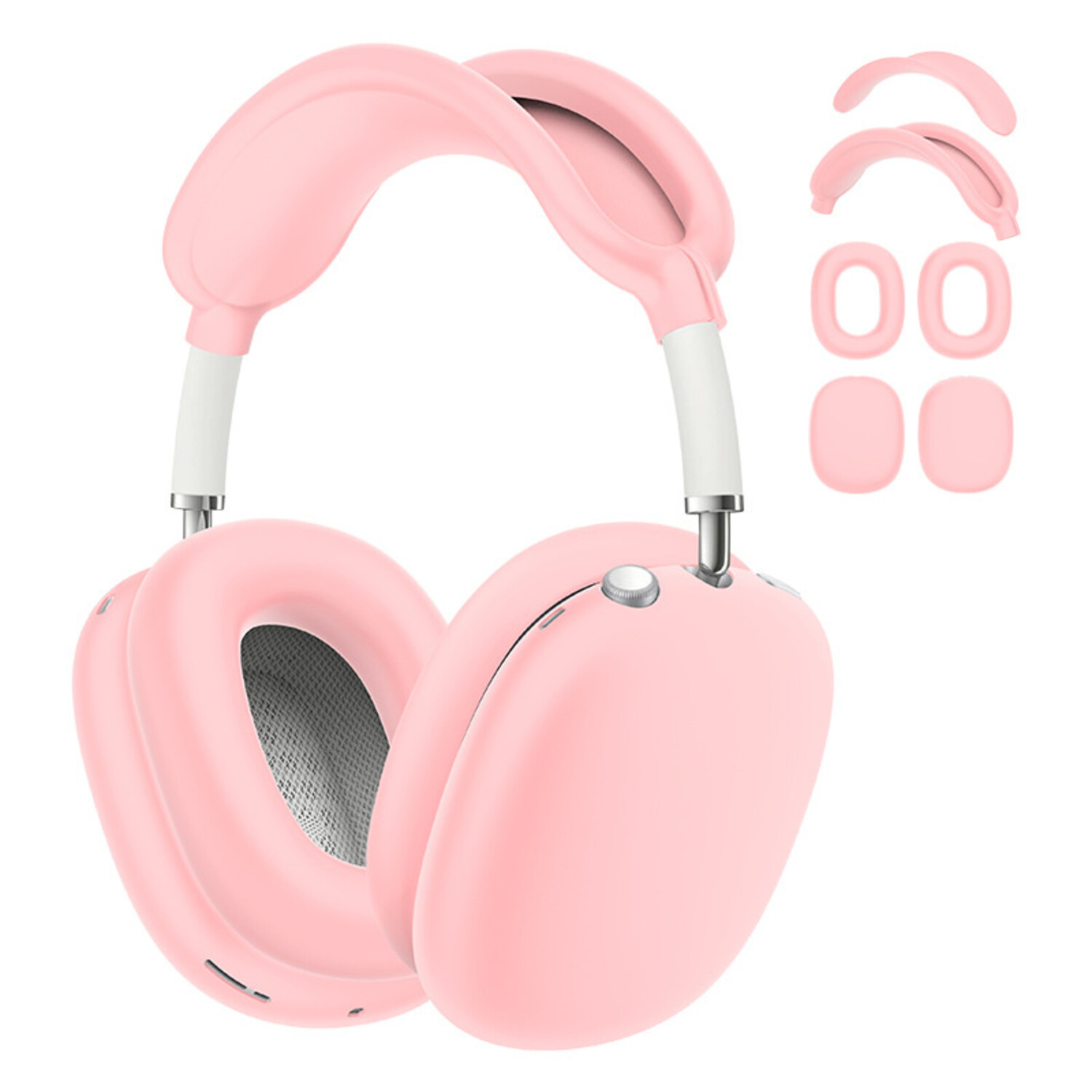 Airpods Max 2 siliconen covers - 4 in 1 set (roze) - Phone-Factory