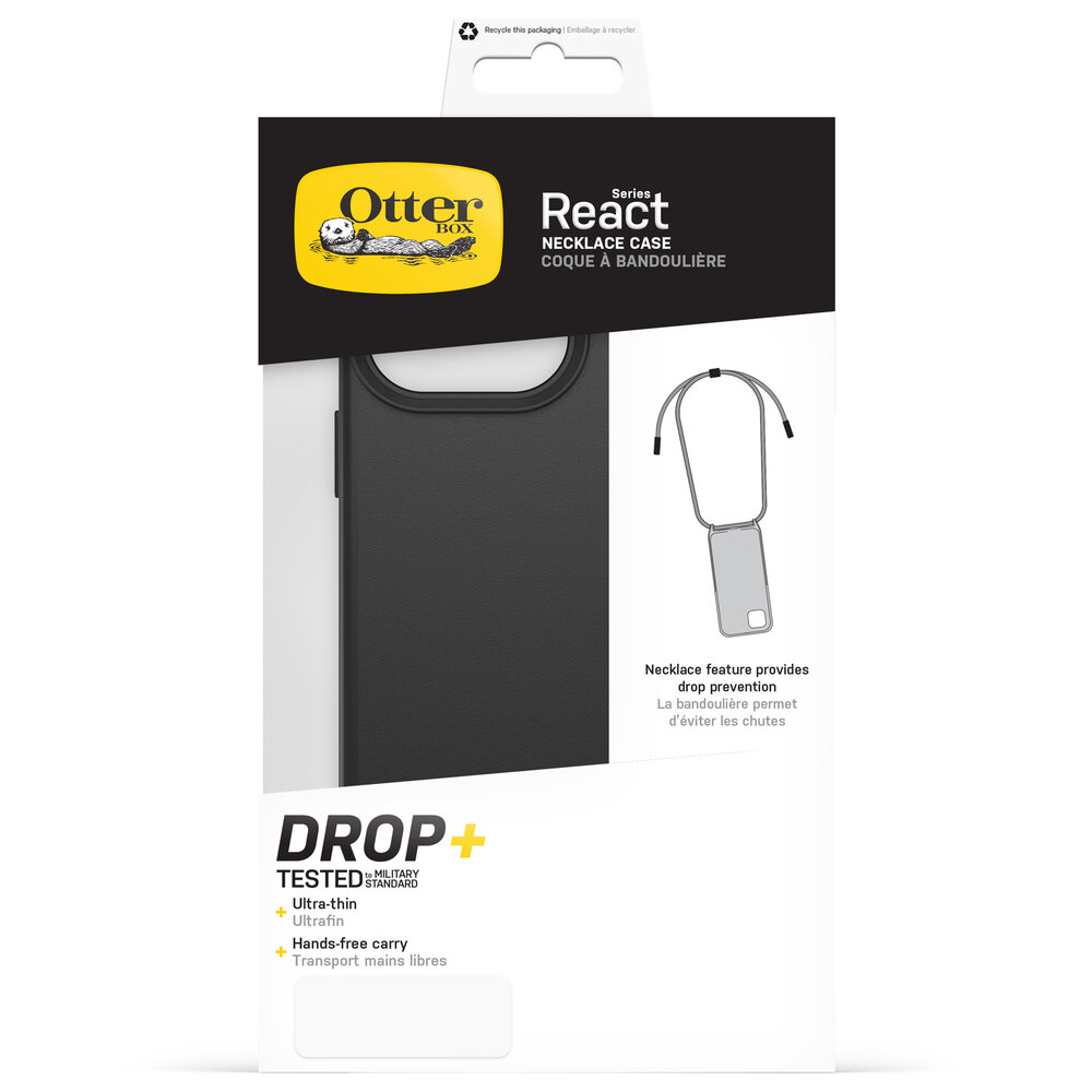 Otterbox OtterBox iPhone 15 Pro Max React MagSafe hoesje met koord (zwart)