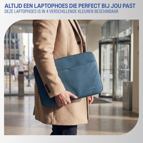 Coverzs Coverzs Luxe laptop sleeve met extra vak - 15,6 Inch (blauw)