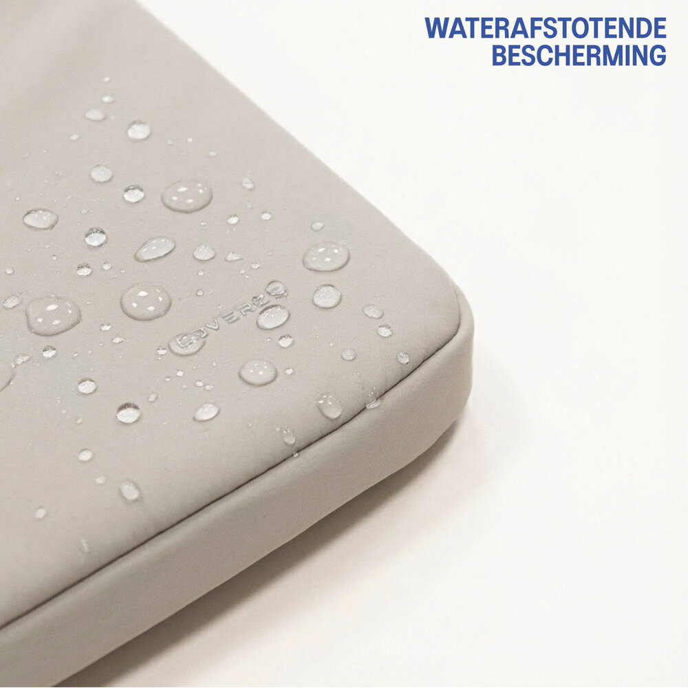 Coverzs Coverzs Luxe laptop sleeve met extra vak - 14 Inch (lichtgrijs)