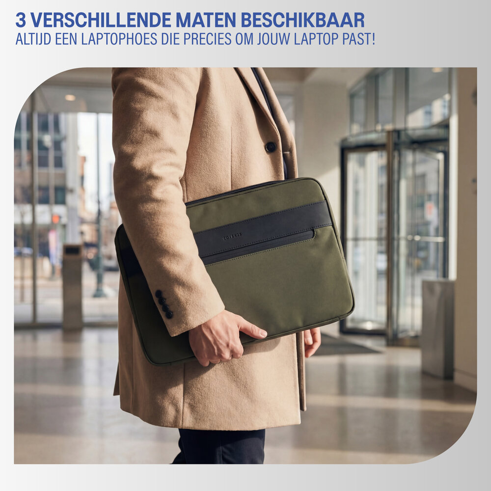 Coverzs Coverzs Nylon canvas laptoptas - 15,6 Inch (donkergroen)