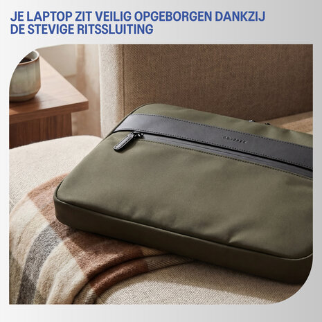Coverzs Coverzs Nylon canvas laptoptas - 13 Inch (donkergroen)