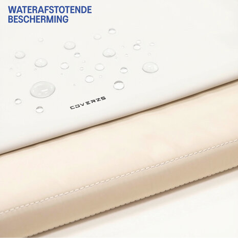 Coverzs Coverzs Nylon & PU leren laptop sleeve - 15,6 Inch (beige)