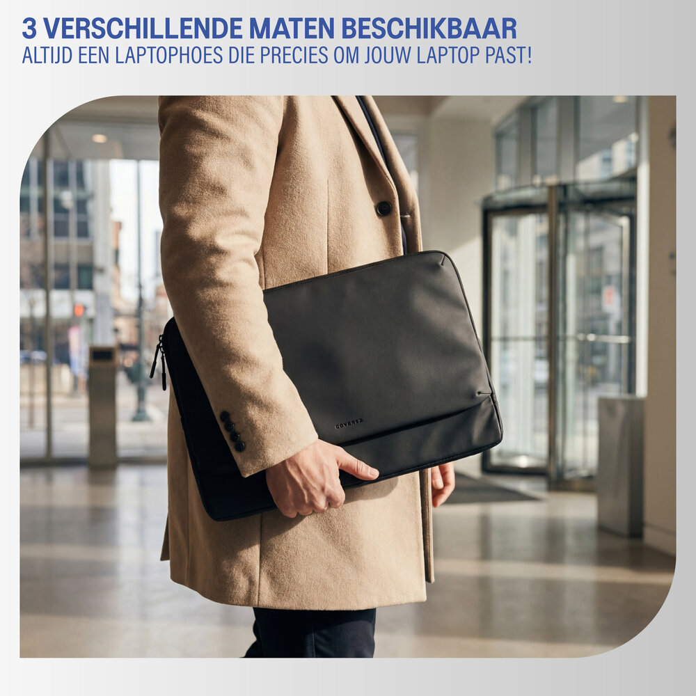 Coverzs Coverzs Nylon & PU leren laptop sleeve - 13 Inch (zwart)