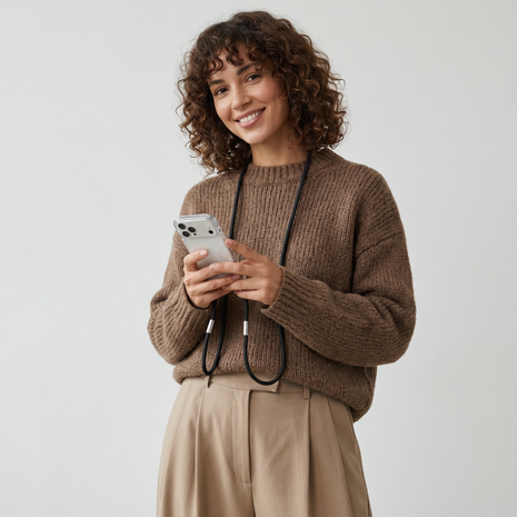 ShieldCase® ShieldCase iPhone 17 Pro Shock case met koord (transparant)