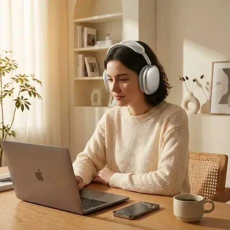 ShieldCase® ShieldCase Airpods Max 2 siliconen oorkussens & cover bundel (wit)