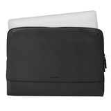 Coverzs Nylon & PU leren laptop sleeve - 15,6 Inch (zwart)