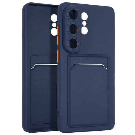 ShieldCase® ShieldCase Samsung Galaxy S26 Ultra Plus siliconen hoesje met pasjeshouder (donkerblauw)