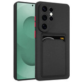 ShieldCase® Samsung Galaxy S26 Ultra siliconen hoesje met pasjeshouder (zwart)