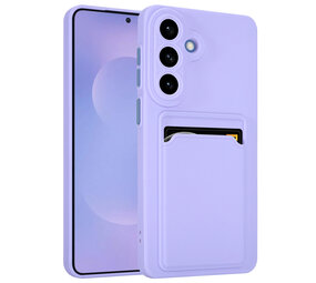 ShieldCase® Samsung Galaxy S26 Plus siliconen hoesje met pasjeshouder (paars)