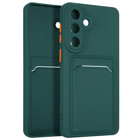 ShieldCase® ShieldCase Samsung Galaxy S26 Plus siliconen hoesje met pasjeshouder (donkergroen)