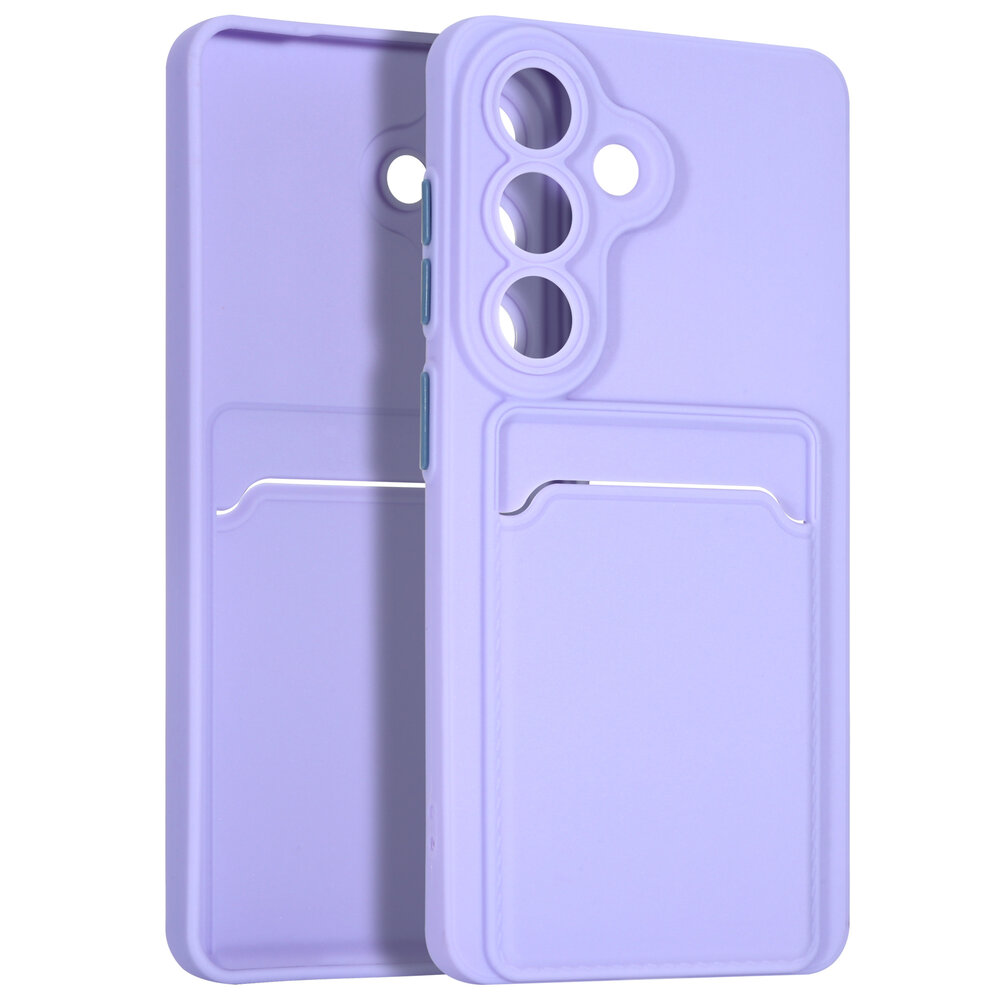 ShieldCase® ShieldCase Samsung Galaxy S26 siliconen hoesje met pasjeshouder (paars)