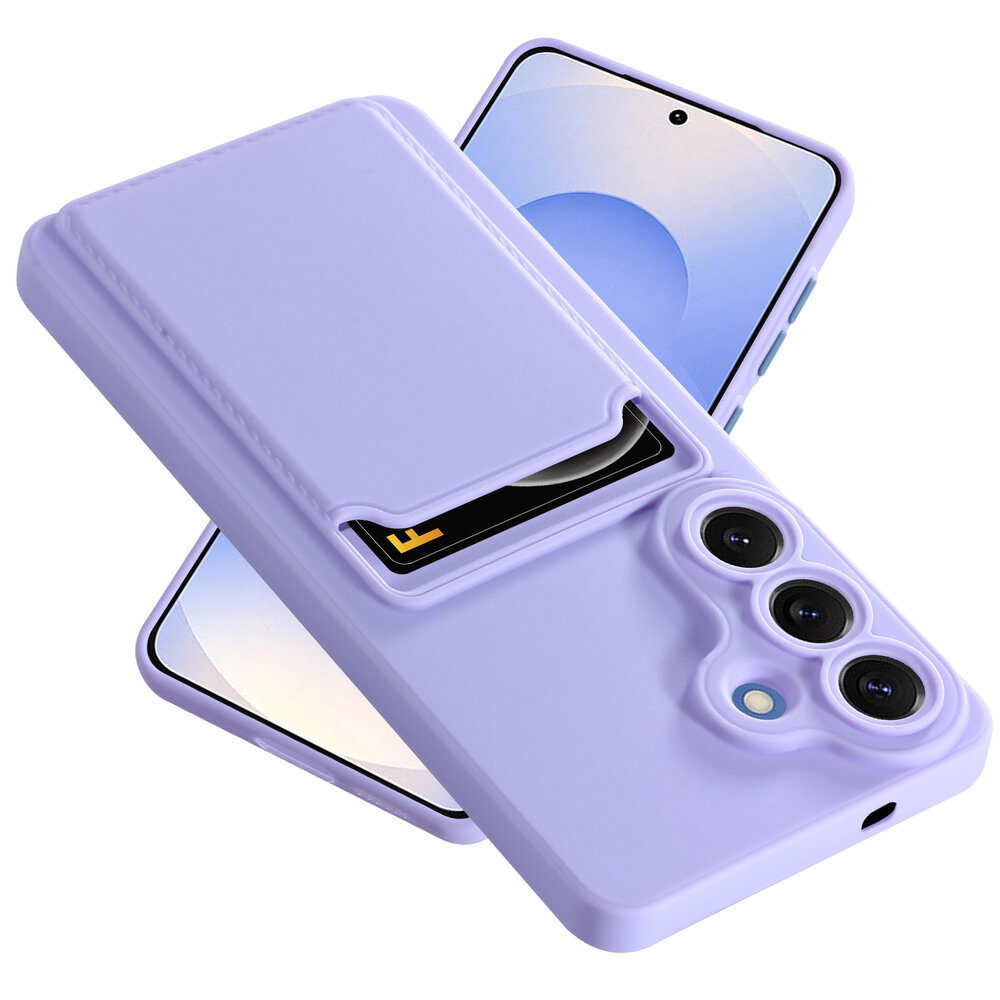 ShieldCase® ShieldCase Samsung Galaxy S26 siliconen hoesje met pasjeshouder (paars)