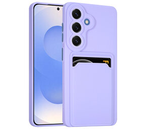 ShieldCase® Samsung Galaxy S26 siliconen hoesje met pasjeshouder (paars)