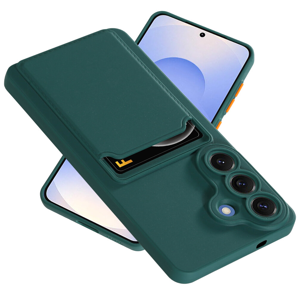 ShieldCase® ShieldCase Samsung Galaxy S26 siliconen hoesje met pasjeshouder (donkergroen)