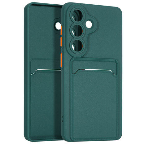ShieldCase® ShieldCase Samsung Galaxy S26 siliconen hoesje met pasjeshouder (donkergroen)