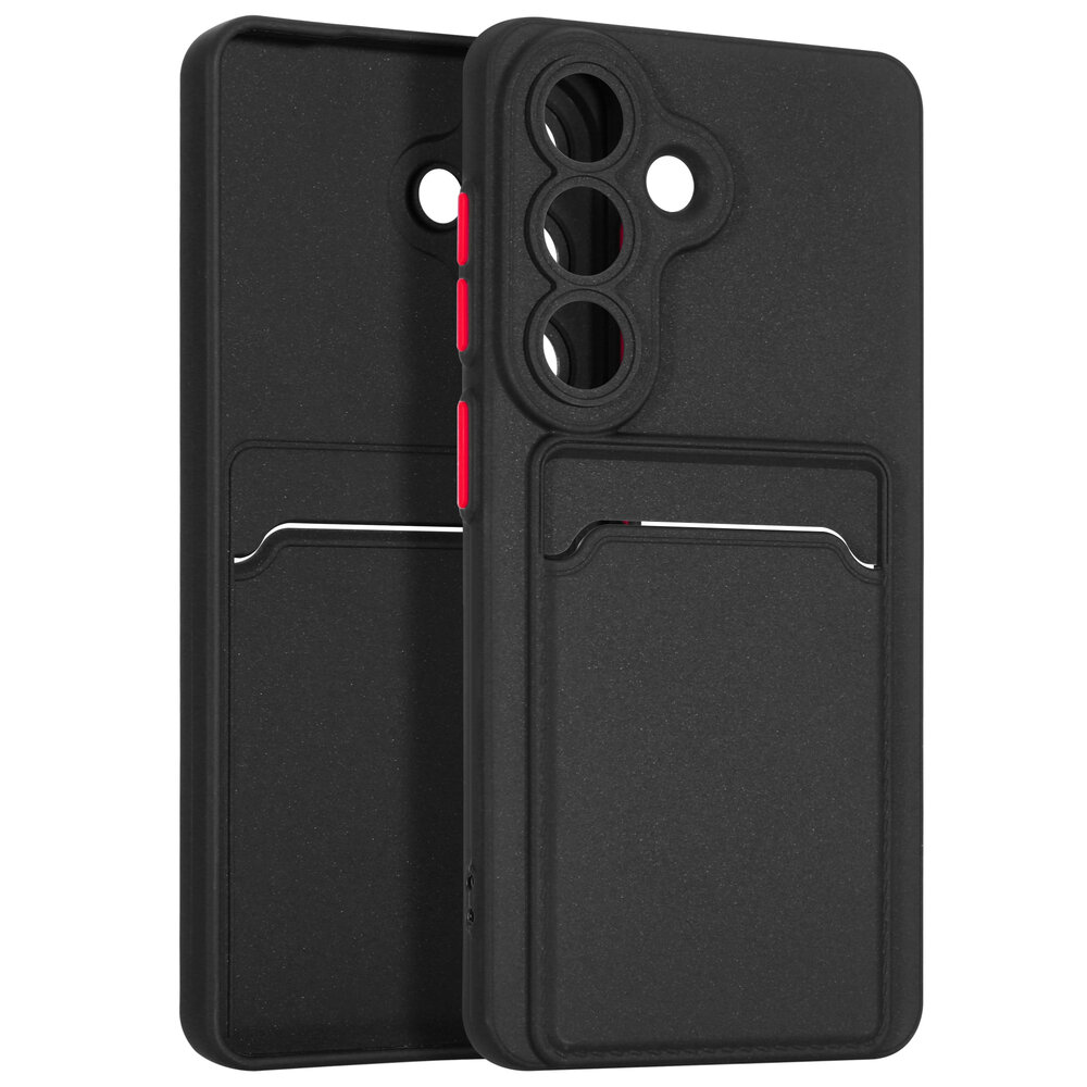 ShieldCase® ShieldCase Samsung Galaxy S26 siliconen hoesje met pasjeshouder (zwart)