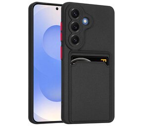 ShieldCase® Samsung Galaxy S26 siliconen hoesje met pasjeshouder (zwart)