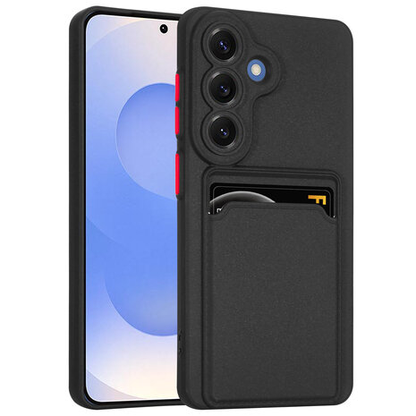 ShieldCase® ShieldCase Samsung Galaxy S26 siliconen hoesje met pasjeshouder (zwart)