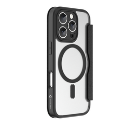 Coverzs iPhone 16 Pro MagSafe bookcase (transparant / zwart)