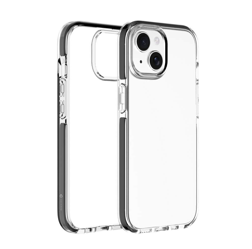 Coverzs Coverzs iPhone 15 transparant shockproof hoesje (zwart) Coverzs Coverzs iPhone 15 transparant shockproof hoesje (zwart)