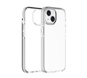 Coverzs iPhone 15 transparant shockproof hoesje (wit) Coverzs iPhone 15 transparant shockproof hoesje (wit)