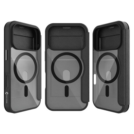 Coverzs Coverzs iPhone 17 Pro MagSafe bookcase (transparant / zwart)