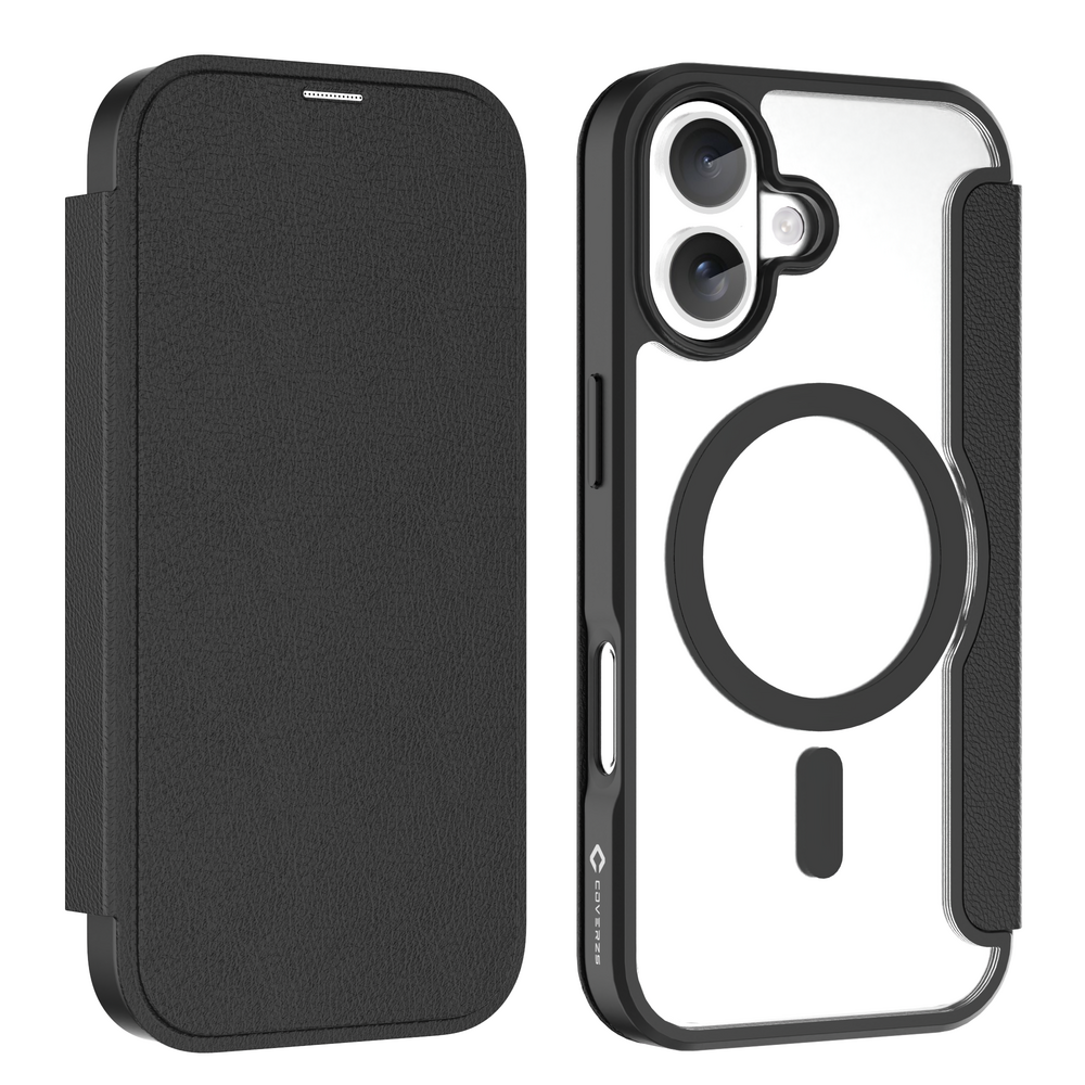 Coverzs Coverzs iPhone 17 MagSafe bookcase (transparant / zwart)
