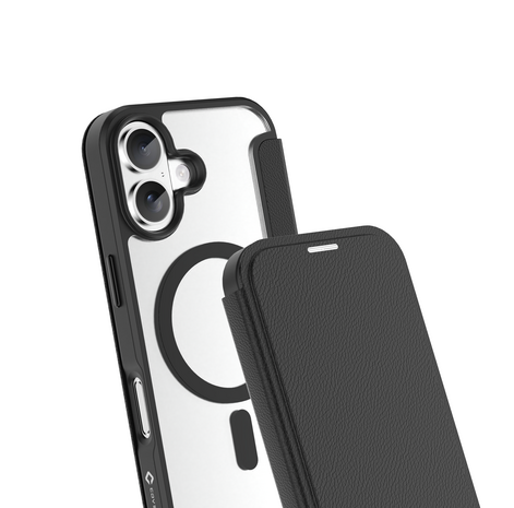 Coverzs Coverzs iPhone 16 MagSafe bookcase (transparant / zwart)