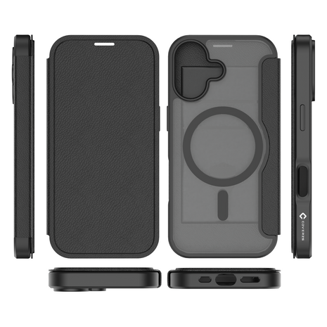 Coverzs Coverzs iPhone 16 MagSafe bookcase (transparant / zwart)
