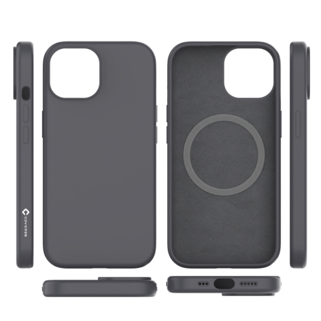 Coverzs Coverzs iPhone 15 liquid siliconen MagSafe hoesje (grijs)