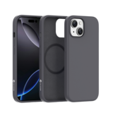 Coverzs iPhone 15 liquid siliconen MagSafe hoesje (grijs)