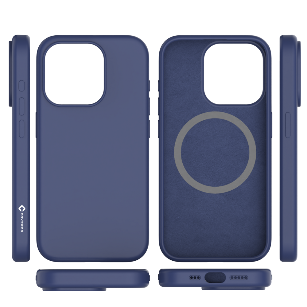 Coverzs Coverzs iPhone 15 Pro liquid siliconen MagSafe hoesje (blauw)