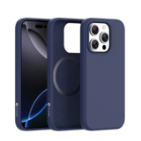 Coverzs iPhone 15 Pro liquid siliconen MagSafe hoesje (blauw)