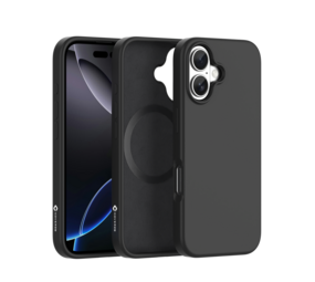 Coverzs iPhone 16 liquid siliconen MagSafe hoesje (zwart)