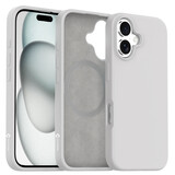 Coverzs iPhone 16 liquid siliconen MagSafe hoesje (grijs)