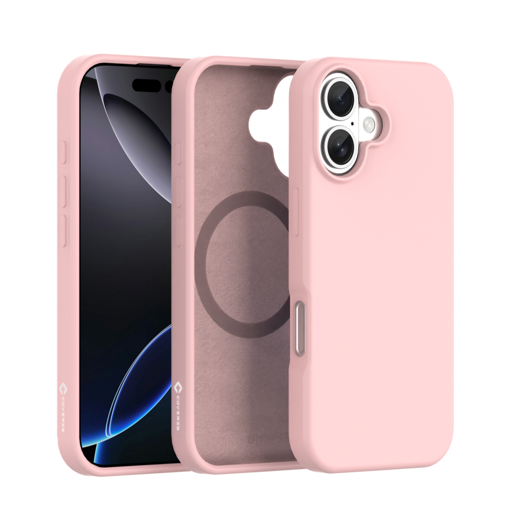 Coverzs Coverzs iPhone 16 liquid siliconen MagSafe hoesje (roze)