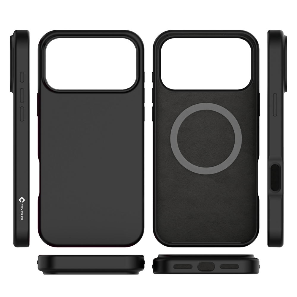 Coverzs Coverzs iPhone 17 Pro liquid siliconen MagSafe hoesje (zwart)