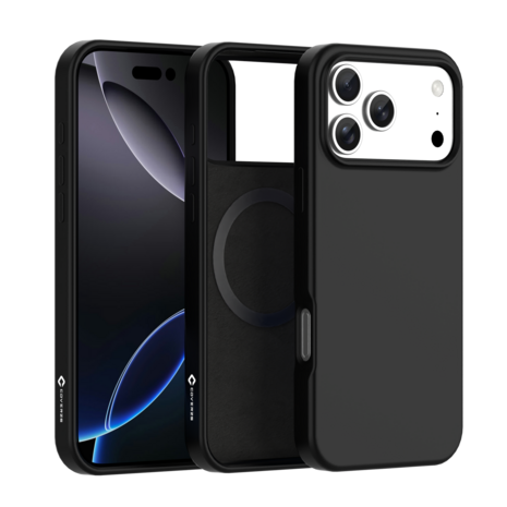 Coverzs Coverzs iPhone 17 Pro liquid siliconen MagSafe hoesje (zwart)